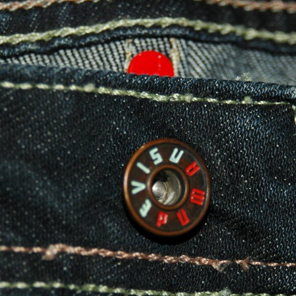 Evisu Puma Jeans Ladies 28 x 30 Dark Denim Straight - Picture 11 of 15